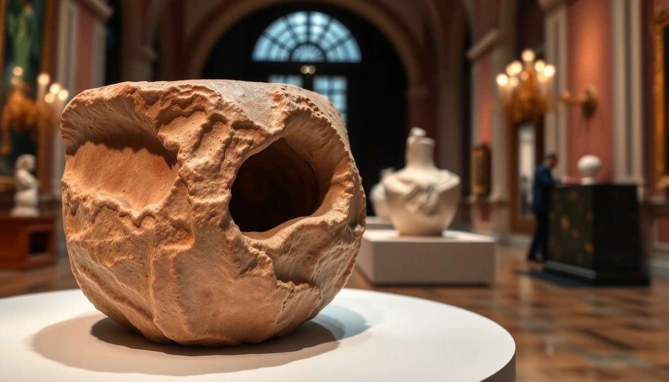 Vue d'ensemble des pièces exposées à venise